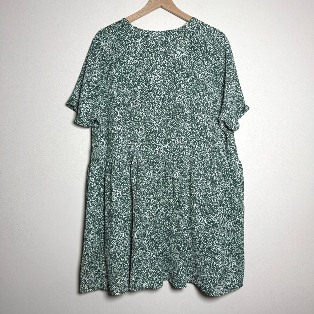 Princess Polly Womens Mini Shirt Dress 6 Green Floral Button Up Brunch‎ Flowy - Picture 2 of 10
